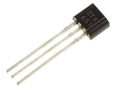 DiodesZetex Diodes Inc ZTX651 NPN Transistor, 2 A, 60 V, 3-Pin TO-92