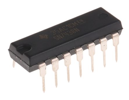 Texas Instruments Logikgatter, 4-Elem., NAND, 74, Open Collector, 48mA, 14-Pin, PDIP, 2