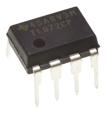 Texas Instruments TL072CP, Op Amp, 3MHz, 8-Pin PDIP