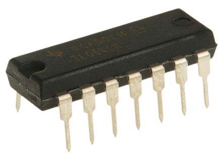 Texas Instruments TL064CN, Op Amp, 1MHz, 14-Pin PDIP