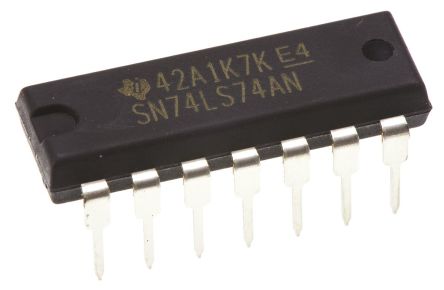 Texas Instruments SN74LS74AN Dual D Type Flip Flop IC, 14-Pin PDIP