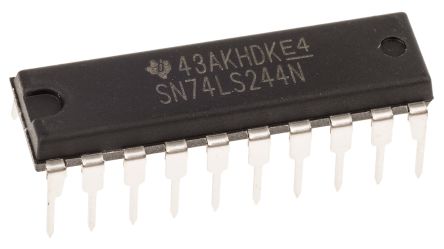 Texas Instruments Búfer, Controlador De Línea, SN74LS244N, LS, 8 Bits 3-State, No Inversión PDIP 20 Pines