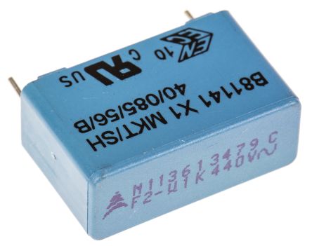 EPCOS B81141 Folienkondensator 100nF ±10% / 440V Ac, THT Raster 22.5mm