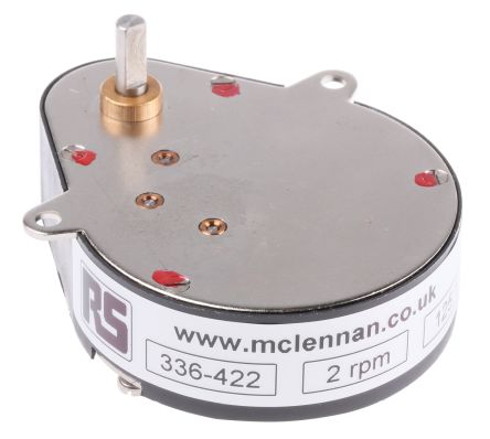 McLennan Servo Supplies McLennan 125:1 Synchron Getriebe / 0.8 Nm 40U/min, 47.6mm X 16.5mm, Schaft-Ø 4mm