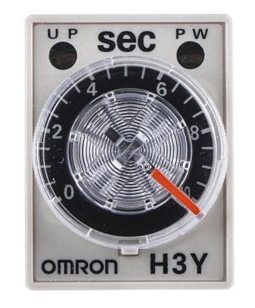 Omron H3Y-4 Zeitrelais, DIN-Schiene, Tafelmontage, 0.5 → 10s, 24V Dc, 4 Kont. Einfach, 4-poliger Wechsler