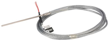RS PRO PT100 Temperature Sensor, 3mm Dia, 100mm Long, 3 Wire, Probe, 400°C Max