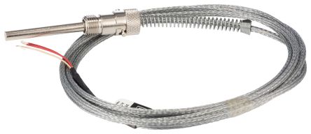 RS PRO PT1000 Temperature Sensor, 6mm Dia, 50mm Long, 2 Wire, Probe, 400°C Max