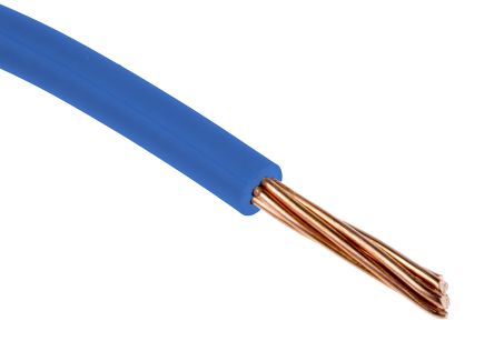 RS PRO Einzeladerleitung 2.5 Mm², 13 AWG 100m Blau PVC Isoliert Ø 4.2mm 7/0,67 Mm Litzen