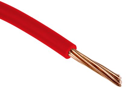 RS PRO Red 2.5 Mm² Hook Up Wire, 13 AWG, 7/0.67 Mm, 100m, PVC Insulation