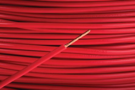 RS PRO Einzeladerleitung 1 Mm², 17 AWG 100m Rot PVC Isoliert Ø 2.8mm 32 / 0,2 Mm Litzen