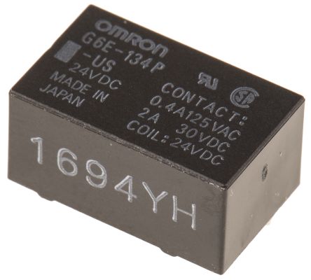 Omron PCB Mount Power Relay, 24V Dc Coil, 3A Switching Current, SPDT