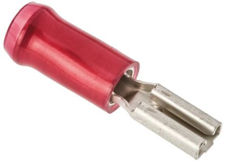 TE Connectivity PIDG FASTON .250 Flachsteckhülse, Rot, Isoliert, 2.79 X 0.51mm, Buchse, 0.3mm² - 1.5mm², 22AWG Min