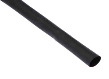 RS PRO 聚烯烃热缩管, 6.4mm直径, 15m长, 黑色, 2:1