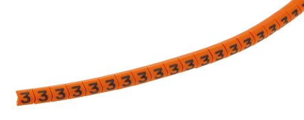 HellermannTyton 电缆标识, Helagrip系列, 滑上固定, 橙底黑字, 线径最小1mm, 线径最大3mm