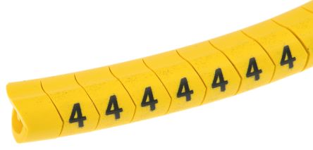 HellermannTyton 电缆标识, Helagrip系列, 滑上固定, 黄底黑字, 线径最小4mm, 线径最大9mm