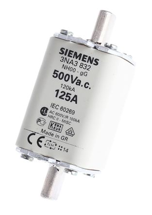 Siemens 125A NH Fuse, NH00, 500V Ac