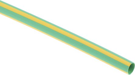RS PRO Heat Shrink Tubing, Green, Yellow 4.8mm Sleeve Dia. X 1.2m Length 2:1 Ratio