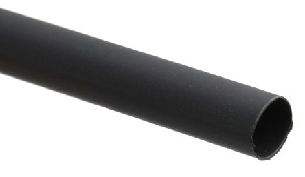 RS PRO Wärmeschrumpfschlauch, Polyolefin Schwarz, Ø 9.5mm Schrumpfrate 2:1, Länge 1.2m