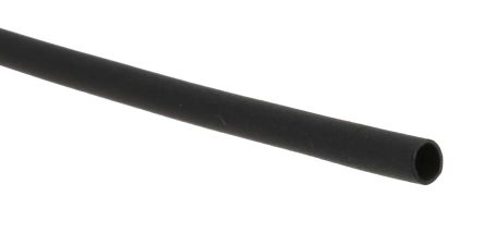 RS PRO Wärmeschrumpfschlauch, Polyolefin Schwarz, Ø 2.4mm Schrumpfrate 2:1, Länge 1.2m