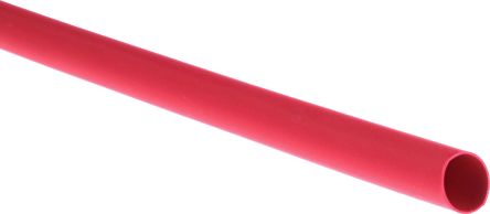RS PRO Wärmeschrumpfschlauch, Polyolefin Rot, Ø 6.4mm Schrumpfrate 2:1, Länge 1.2m