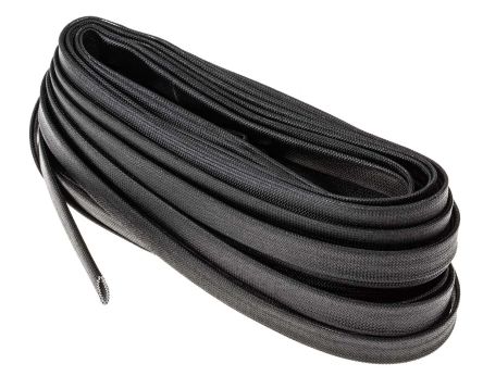 RS PRO Kabelschlauch Schwarz Acryl-Glasfaser Für Kabel-Ø 6mm, Länge 5m Umflochtener Nein