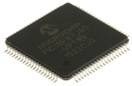 Microchip Microcontrolador PIC18F87J60-I/PT, Núcleo PIC De 8bit, RAM 3,808 KB, 41.667MHZ, TQFP De 80 Pines