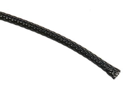 RS PRO Kabelschlauch Schwarz PET Für Kabel-Ø 2.36mm Bis 6.35mm, Länge 30m Umflochtener Dehnbar