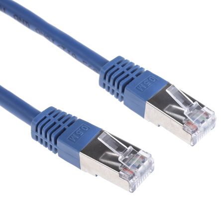 RS PRO Ethernetkabel Cat.6, 0.5m, Blau Patchkabel, A RJ45 S/FTP Stecker, B RJ45, PVC