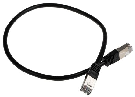 RS PRO Ethernetkabel Cat.6, 0.5m, Schwarz Patchkabel, A RJ45 S/FTP Stecker, B RJ45, PVC