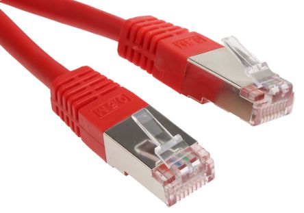 RS PRO Ethernetkabel Cat.6, 0.5m, Rot Patchkabel, A RJ45 S/FTP Stecker, B RJ45, PVC