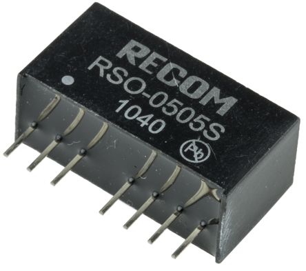 Recom RSO DC/DC-Wandler 1W 5 V Dc IN, 5V Dc OUT / 200mA 500V Ac Isoliert