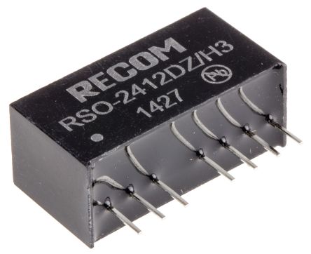 Recom RSO DC/DC-Wandler 1W 24 V Dc IN, ±12V Dc OUT / ±42mA 3kV Dc Isoliert