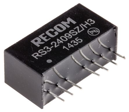 Recom RS3 DC/DC-Wandler 3W 24 V Dc IN, 9V Dc OUT / 333mA 3kV Dc Isoliert