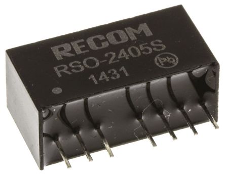 Recom RSO DC/DC-Wandler 1W 24 V Dc IN, 5V Dc OUT / 200mA 500V Ac Isoliert