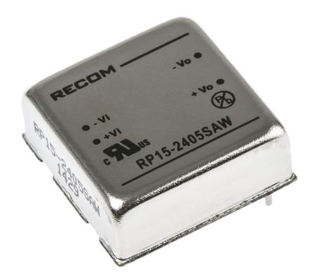 Recom RP15-AW DC/DC-Wandler 15W 24 V Dc IN, 5V Dc OUT / 3A 1.6kV Dc Isoliert