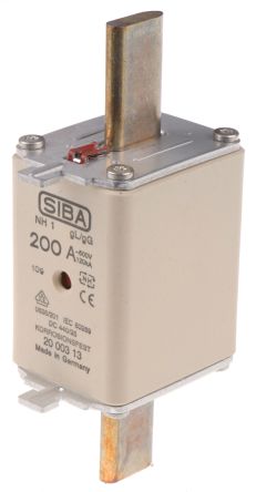 SIBA 刀型触头熔断器, NH系列, 200A电流, 500V 交流, 135mm总长