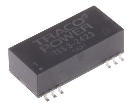 TRACOPOWER TES 3 DC/DC-Wandler 3W 24 V Dc IN, ±15V Dc OUT / ±100mA 1.5kV Dc Isoliert