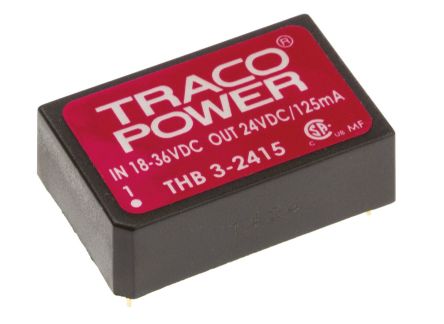 TRACOPOWER THB 3 DC/DC-Wandler 3W 24 V Dc IN, 24V Dc OUT / 125mA 4kV Ac Isoliert