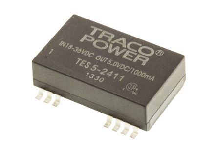 TRACOPOWER TES 5 DC/DC-Wandler 5W 24 V Dc IN, 5V Dc OUT / 1A 1.5kV Dc Isoliert