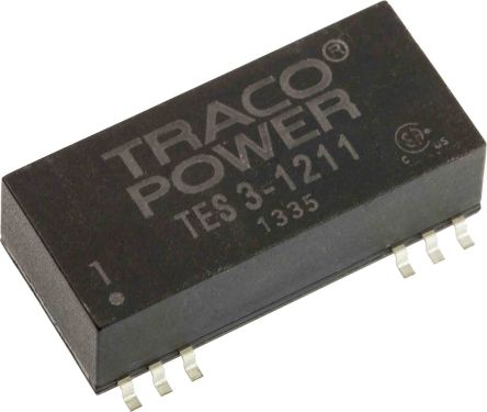 TRACOPOWER TES 3 DC/DC-Wandler 3W 12 V Dc IN, 5V Dc OUT / 600mA 1.5kV Dc Isoliert