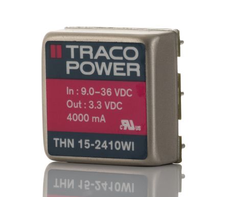 TRACOPOWER THN 15WI DC/DC-Wandler 15W 24 V Dc IN, 3.3V Dc OUT / 4A 1.6kV Dc Isoliert