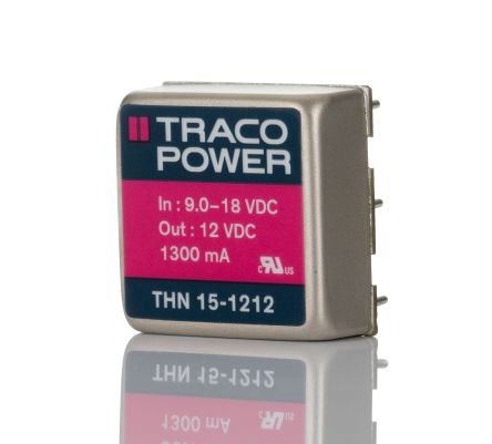 TRACOPOWER THN 15 DC/DC-Wandler 15W 12 V Dc IN, 12V Dc OUT / 1.3A 1.5kV Dc Isoliert