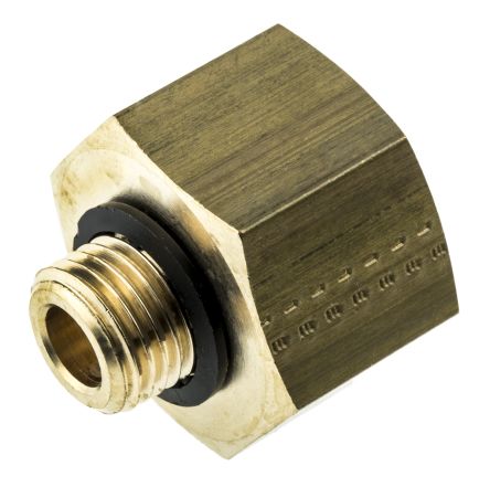 Legris Brass Pipe Fitting, Straight Threaded Adapter, Male G 1/4in To Female G 1/2in