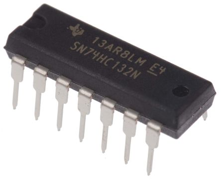 Texas Instruments Logikgatter, 4-Elem., NAND, HC, 5.2mA, 14-Pin, PDIP, 2 Schmitt-Trigger-Eingang