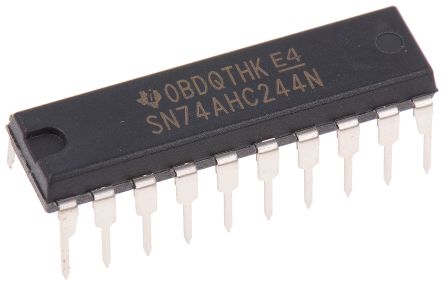 Texas Instruments SN74HC540N Buffer & Line-Driver 8-Bit Puffer, Leitungstreiber HC 3-State Inverting 20-Pin PDIP