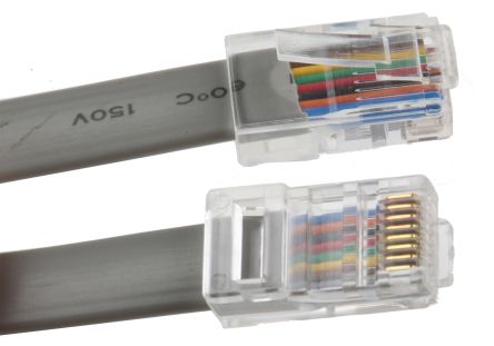RS PRO Female RJ45 To Male RJ45 Telephone Extension Cable, Grey Sheath, 3m
