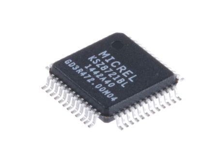 Microchip Ethernet-Transceiver 100BASE-FX, 100BASE-TX, 10BASE-T,, 1-Kanal 10 Mbps, 100 Mbps (2,5 V, 3,3 V ) 48-Pin,