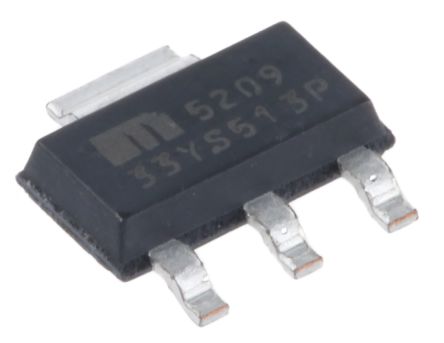 Microchip Regulador De Tensión MIC5209-3.3YS, 500mA SOT-223, 3+Tab Pines