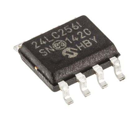 Microchip Mémoire EEPROM En Série, 24LC256-I/SN, 256Kbit, Série-I2C SOIC, 8 Broches