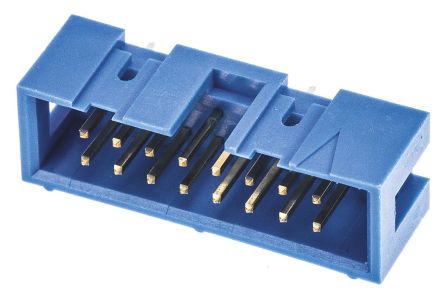 TE Connectivity AMP-LATCH Leiterplatten-Stiftleiste Abgewinkelt, 16-polig / 2-reihig, Raster 2.54mm, Kabel-Platine,